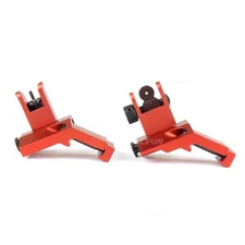 RED 45 Degree Offset Front & Rear Backup Sight Fit Picatinny Weaver Rail