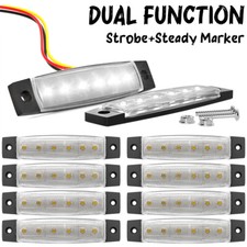 3.8 Strobesteady Marker Lights Strip 10pcs White Led Side Bumper Flash Light