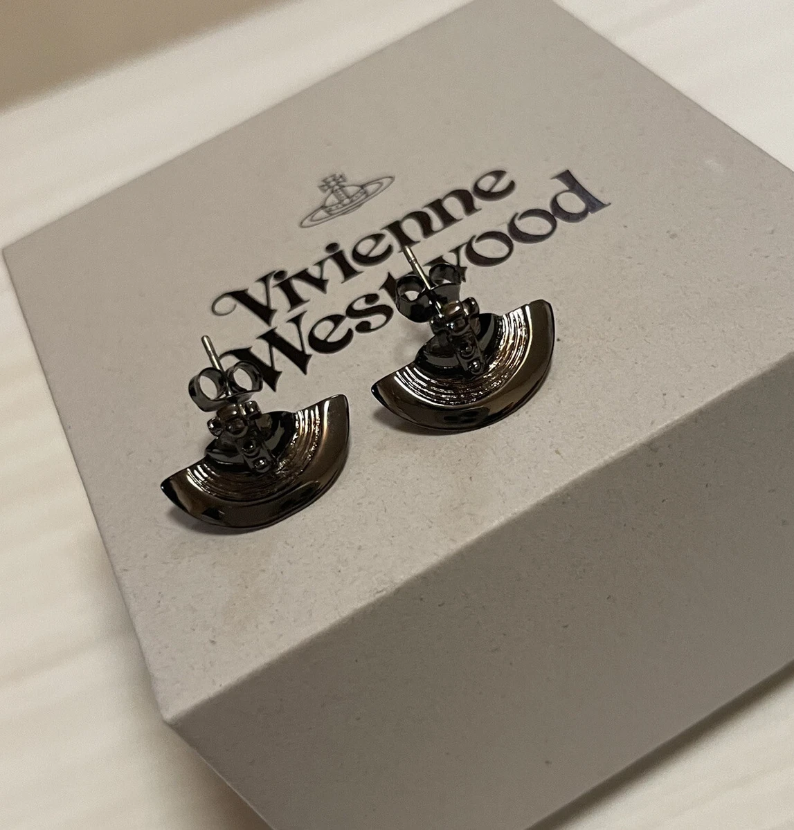 Vivienne westwood black orb earrings deals