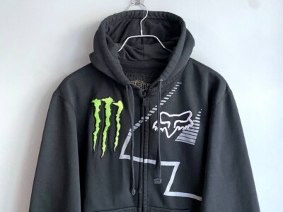 り*た様 FCRB LYCRA BIG LOGO ZIP UP BLOUSON Vintage Fox Racing Monster Energy Ricky Carmichael #4 Y2K Full Zip