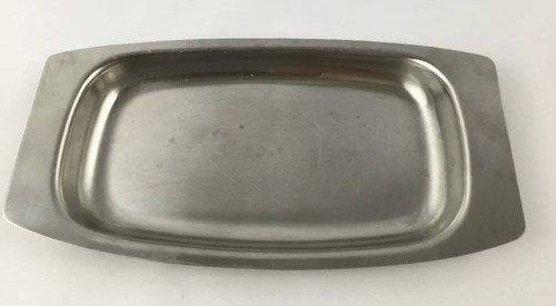 Cheese Snack Serving Tray Rectangle 9 5/8" x 5 1/8" Stainless Steel