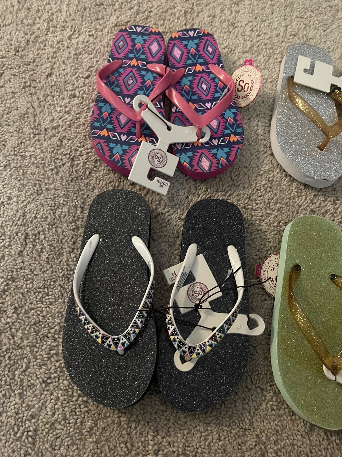 Lotto di 6 nuove scarpe infradito per ragazza taglia 12 13