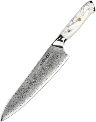 Seido Knives Takoizu Gyuto, 8'' Chef Knife VG-10 Super Steel, White Turquoise