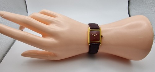 Must de Cartier Tank 18ct Gold on Silver Vintage Hand Wound Mechanical Watch. - Picture 4 of 15