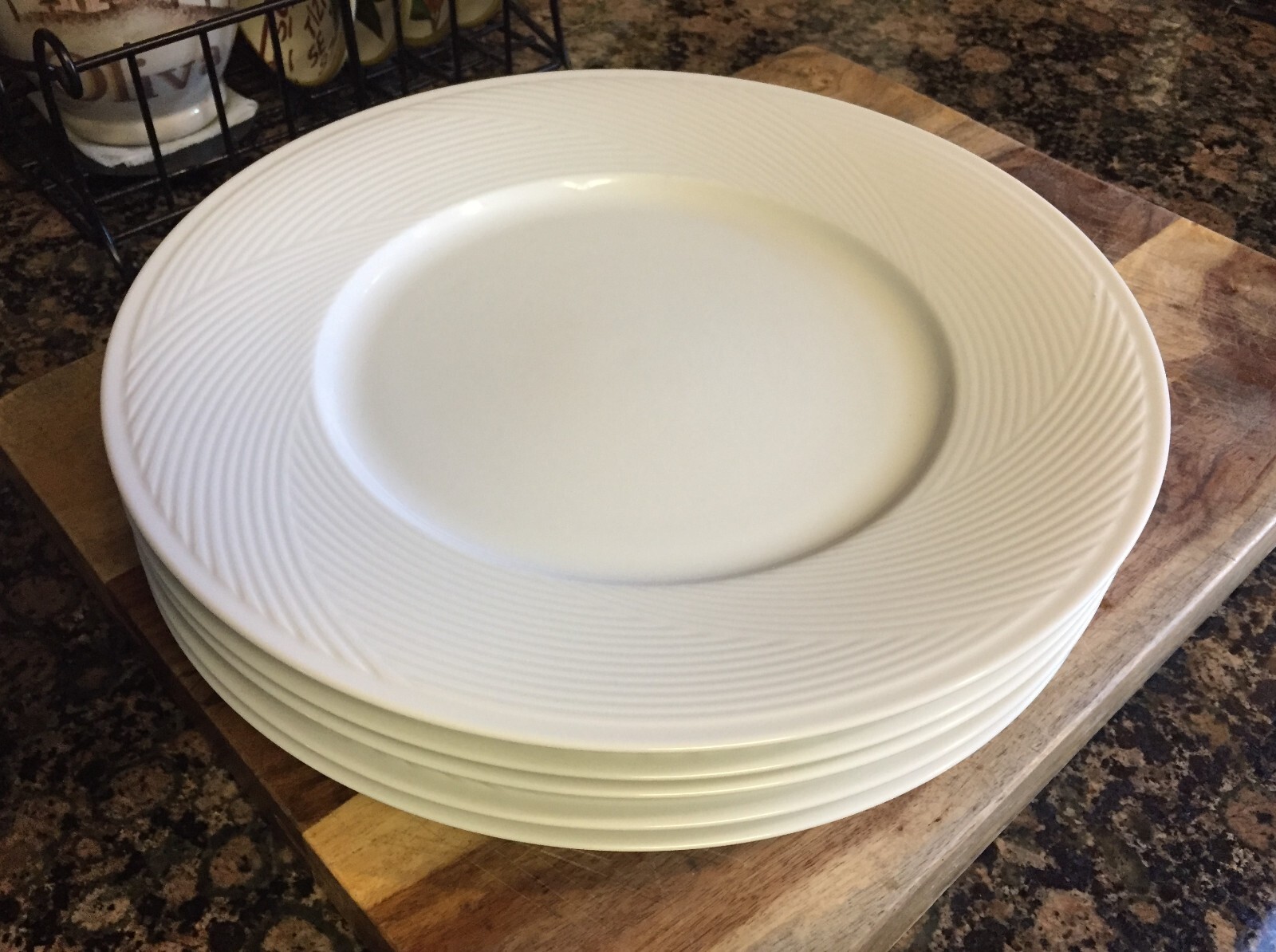 SET of (5) Dansk TAPESTRIES Winter White Dinner Plates 10.75” Jack