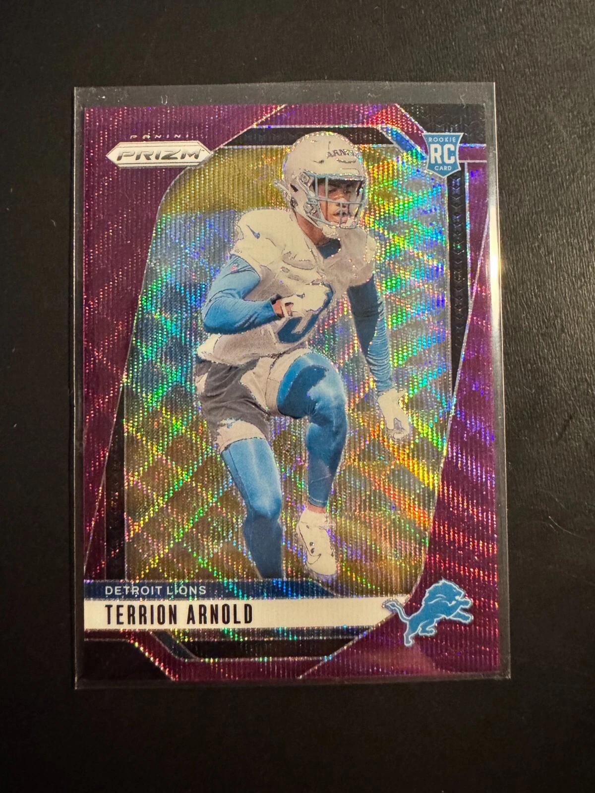 2024 Panini Prizm NFL Terrion Arnold #389 Purple Wave Prizm Rookie /99