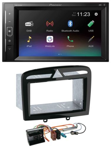 Pioneer DAB MP3 2DIN Bluetooth USB Autoradio für Peugeot 308 SW CC 09-14 schwarz - Picture 1 of 7