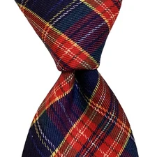 ALTEA MILANO Men's 100% Wool Necktie ITALY Designer PLAID Multi-Colored NEW