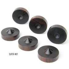 4 X Ebony Wood Speaker AMP Hifi Foot Stand Pad Leg Shock Absorber Furniture 23mm