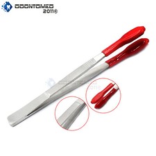 Tweezers Rubber Coated PVC Soft Non Marring Flat Tips Lab Hobby Bead Craft Tools
