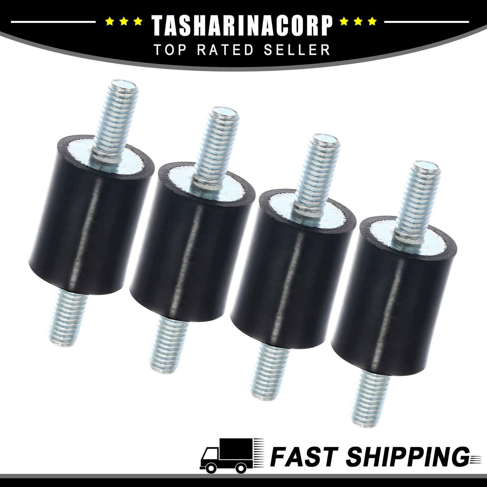 4 Supporti Antivibranti M5 In Gomma - 15x20mm Per Motori Auto E Moto