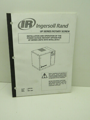 Ingersoll Rand UP Series Rotary Screw Compressor Installation & Operation Manual