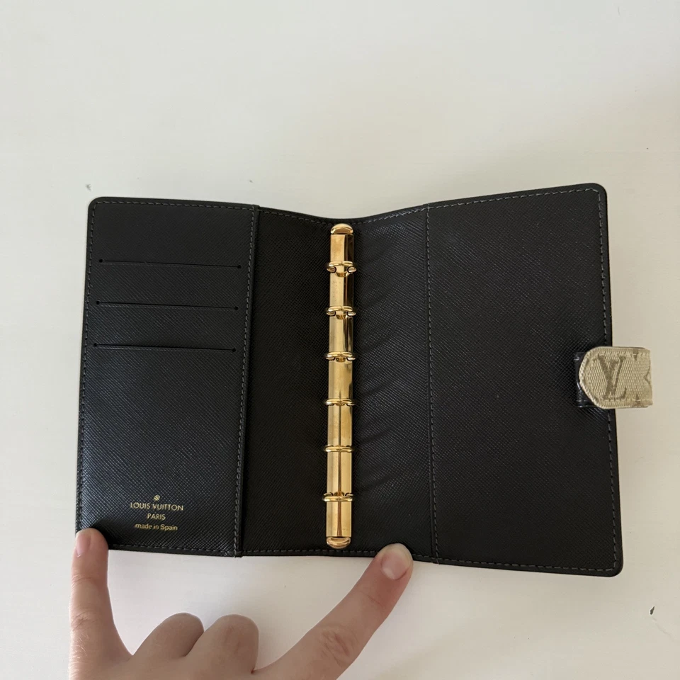 Auténtico Vintage Louis Vuitton Mini Lin Monograma Tostado/Gris Lona PM Agenda Foto 4 de 4