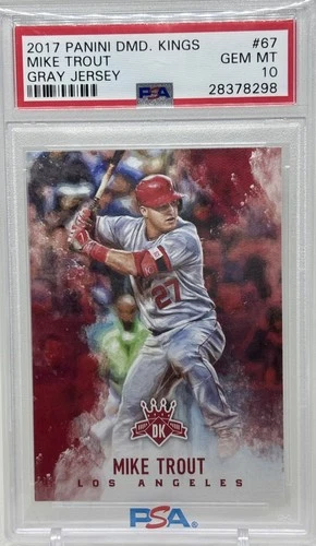 2017 Panini Diamond Kings Mike Trout #67 PSA 10 Angels  GRAY JERSEY