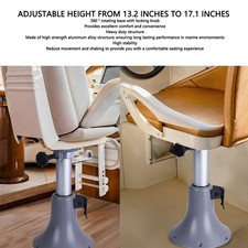 Boat Seat Pedestal Aluminum Alloy 13.2 To 17.1in Adjustable Height Boat Chai NEW
