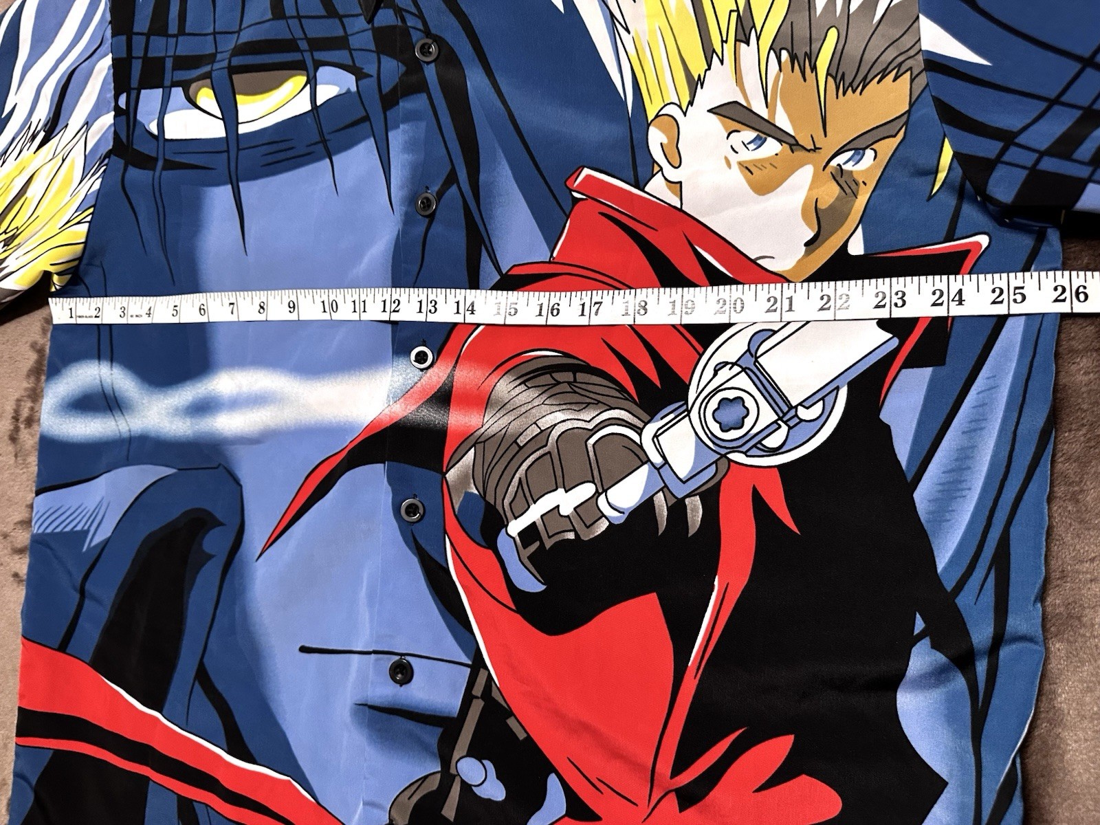 ODM Trigun Vash the Stampede Anime Manga Button Shirt Mens XL Y2K Streetwear