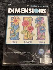 Dimensions Counted Cross Stitch Kit 6918 Live Learn Love 7" x 5" New  P04