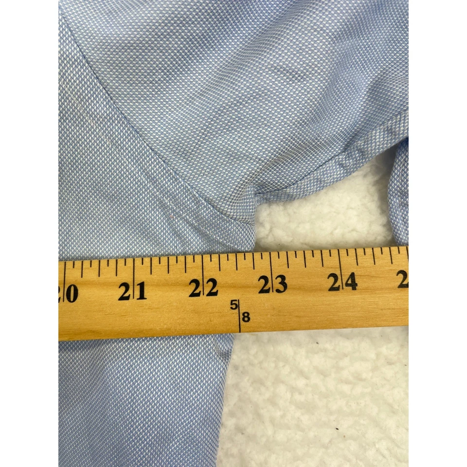 Camisa de vestir azul David Donahue para hombre 16,5 34/35 ajuste manga larga abotonada Foto 2 de 4