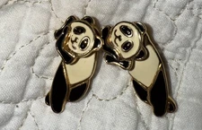 Edgar Berebi Vintage PANDEnamel Earrings whimsical cloisonne style PIERCED