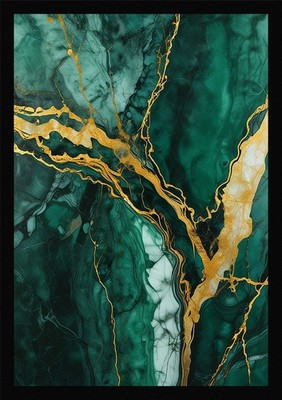 Modernes Marmor Muster Gold Adern gerahmt Wandbild Poster Leinwanddruck Bild