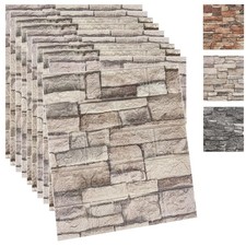 10PSC 3D Wall Panels Peel and Stick Faux Brick Wall Panels Self-Adhesive 3D B...