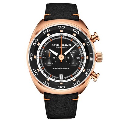 Monaco Black/Leather/Black Dial/Gold Case | Black Dial Wristwatch 1000.03