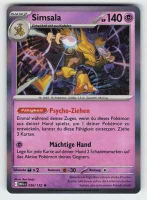 Simsala 056/132 Rare Mega Evolution Pokemon Deutsch Near Mint Holo