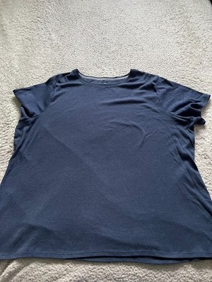 Croft & Barrow Women Short Sleeve T-Shirt Dark Blue Size 2X