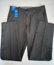 Haggar Cool Right Dress Pants Gray 32x30 Straight Fit Performance Flex NWT
