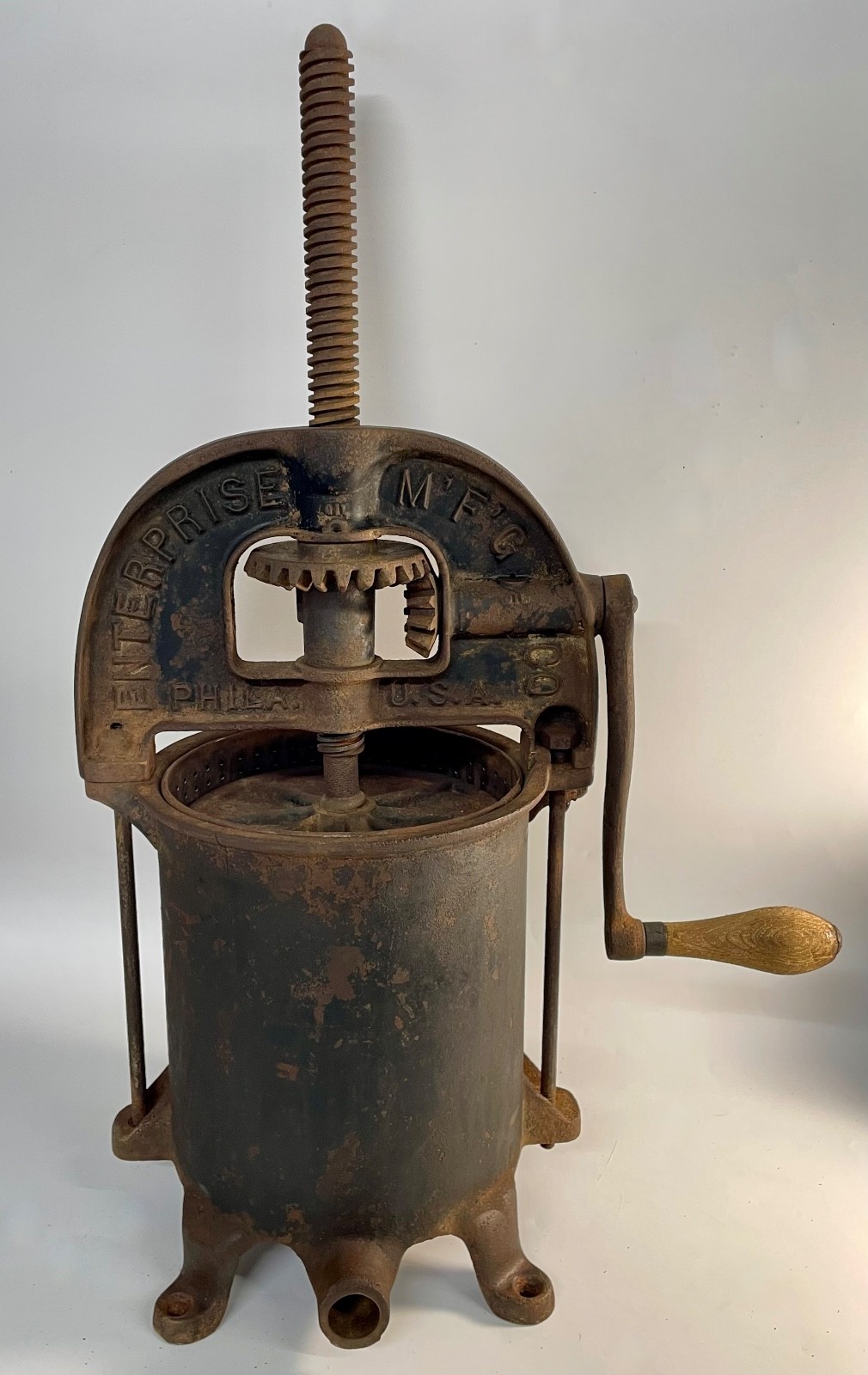 Antique Cast Iron Enterprise Mfg Co Sausage Stuffer Fruit Press, Small 6550 8qt