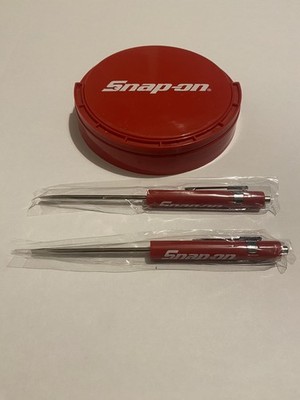 2 Snap On Tools rot Mini flach Taschenschraubendreher mit Clip und magnetischem Ende neu