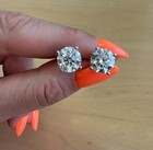 4TCW Round Lab Grown/CVD Diamond Daily Wear Stud Earrings 14k White Gold #300 — photo 4
