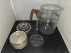 Vint Pyrex 9 Cup Flameware 7829 Coffee Tea Pot Percolator No Chips