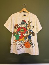 Vintage 1993 Looney Tunes Squad Basketball Shirt Bugs Bunny Single Stitch Size L