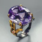 Handmade 37 ct Natural Amethyst Ring 925 Sterling Silver Size 8 /R477856
