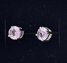 5MM Purple Amethyst Gemstone 925 Sterling Silver Solitaire Pierced Stud Earring