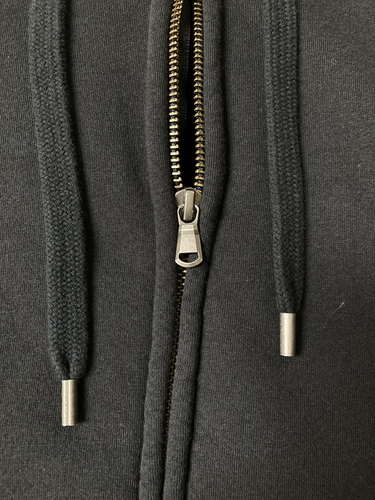 Men's Hooded Sweat Jacket Lands End Size M Serious Sweats Full Zip Pockets Lined - Picture 11 of 17