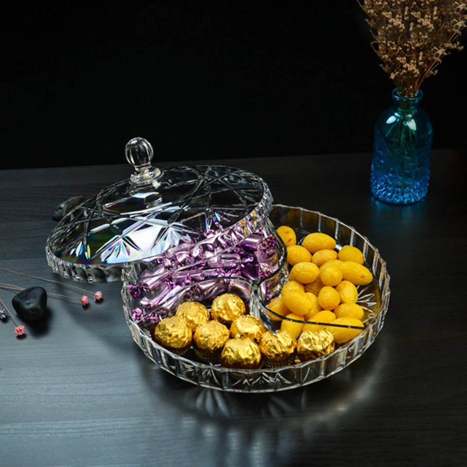 Snack Servierbox 3-Kompartimente runde Lebensmittel Süßigkeiten getrocknete - Bild 3 von 4