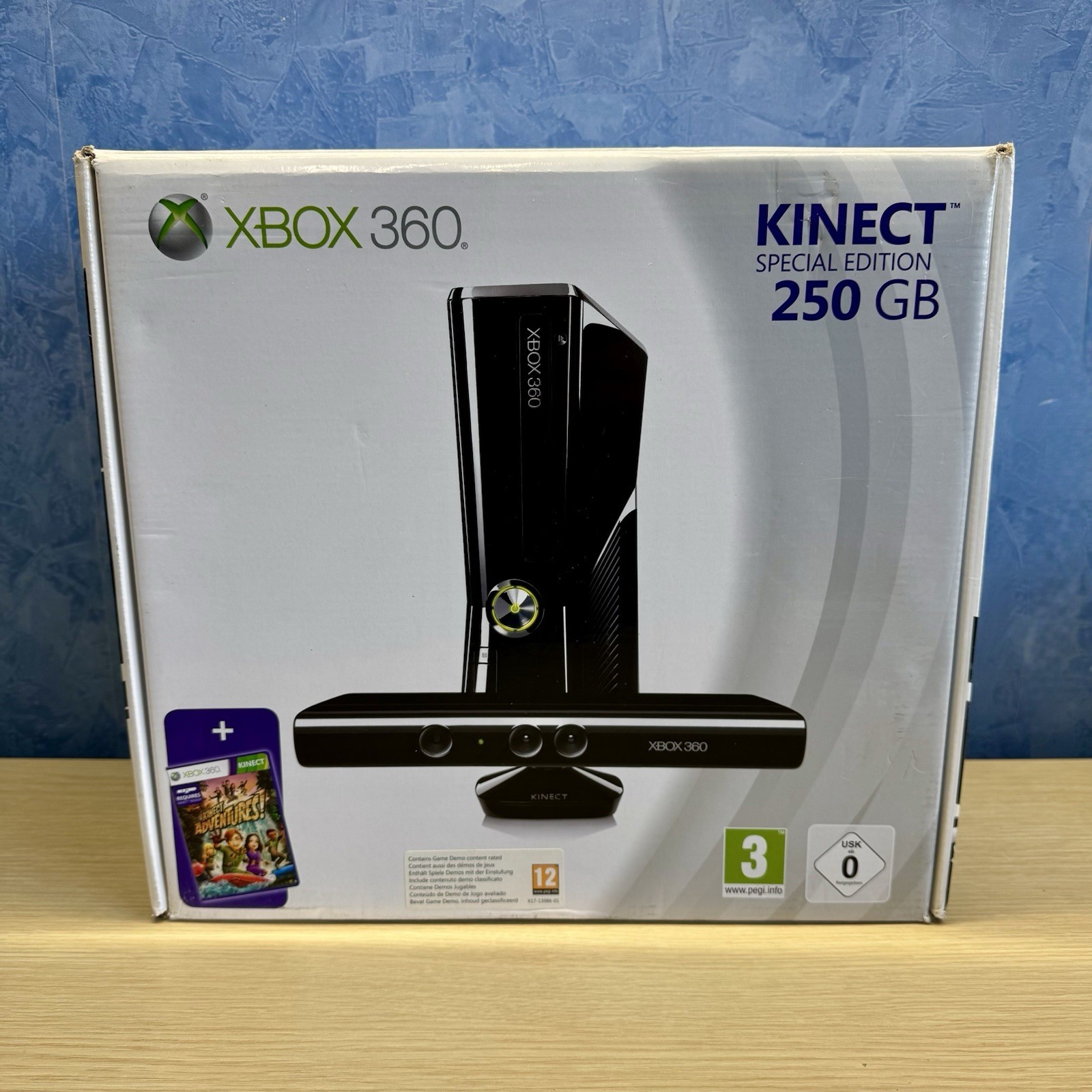 Console Microsoft Xbox 360 Slim Nera 250 GB Kinect Gioco Box Scatola Originale