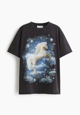 Stella McCartney x H&M Cotton Oversized Print T-Shirt Summer Top Size S 8 10 12