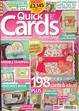 Quick Cards Magazine Issue 109 January 2013 with Paper Gift No Stamp 
