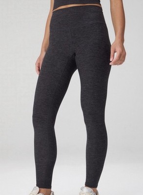 Fabletics HeatherFlex High-Waisted TLC Legging Size M Black Heather