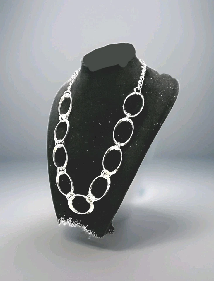 RLM Impresionante Collar Plata-925 + Metal Tono Plata 12.5"L Pendientes 3"L Foto 3 de 4