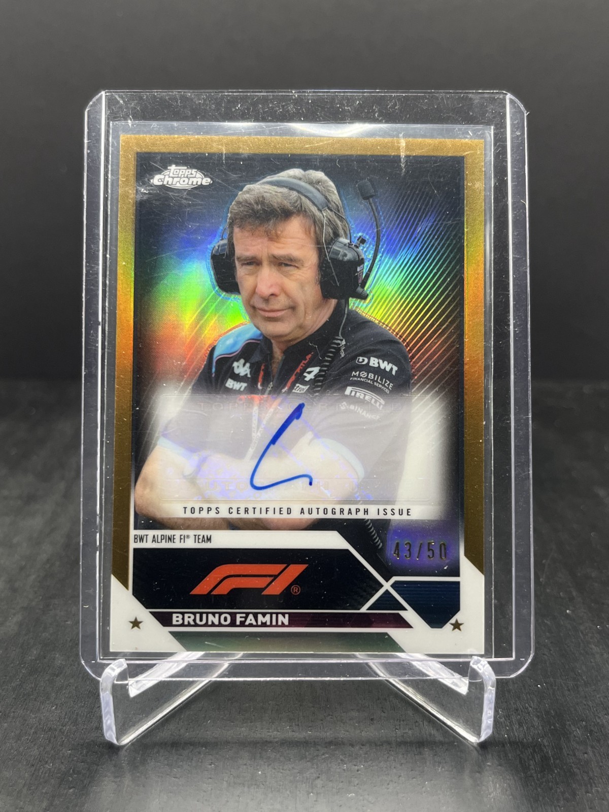 2023 Topps Chrome Formula 1 F1 Bruno Famin Autograph Auto Gold 43/50 #CAC-BF