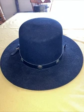 THE ROUNDUP Black Cowboy Hat Size 7 1/8 4XXXX Beaver Quality Van Zant Style