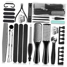 36 in 1 Pedicure Kit, Professional Pedicure Tools Foot Rasp Foot Dead Black