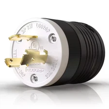 20 Amp 250-Volt NEMA L6-20P Locking Plug, Industrial Grade Grounding Heavy-Duty,