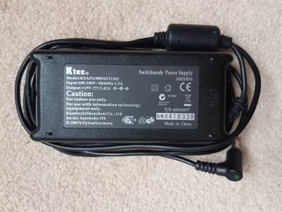Ktec 65 Watt Netzteil 19V 3,42A Stecker 5,5mm/2,5 mm KSAF11900342T1M2