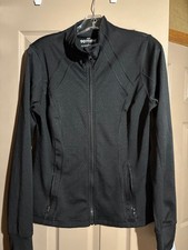 90 Degree By Reflex Women  s Runner Jacket BLK L Full Zip PEBBLE PTTN FULL ZIP