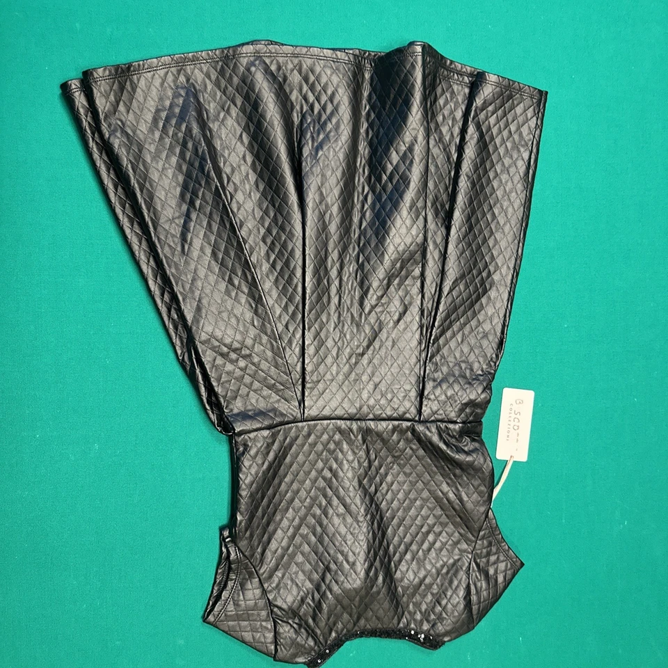 Nuevo con etiquetas Vestido Biscotti Brillante Imitación Cuero Cremallera Manga Gorra Cuello Lentejuelas Talla 10 Foto 4 de 4